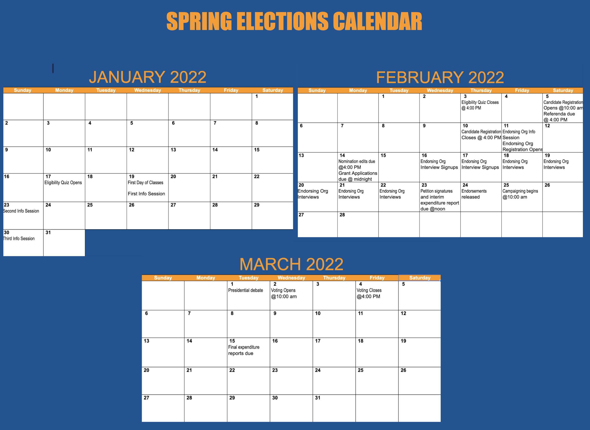 Spring 2022 Elections Calendar Image